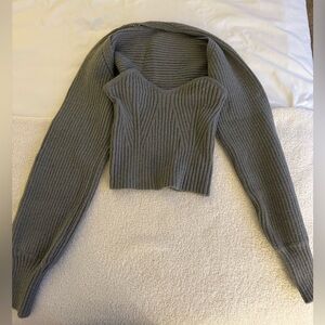 Gray Two-Piece Sweater Set